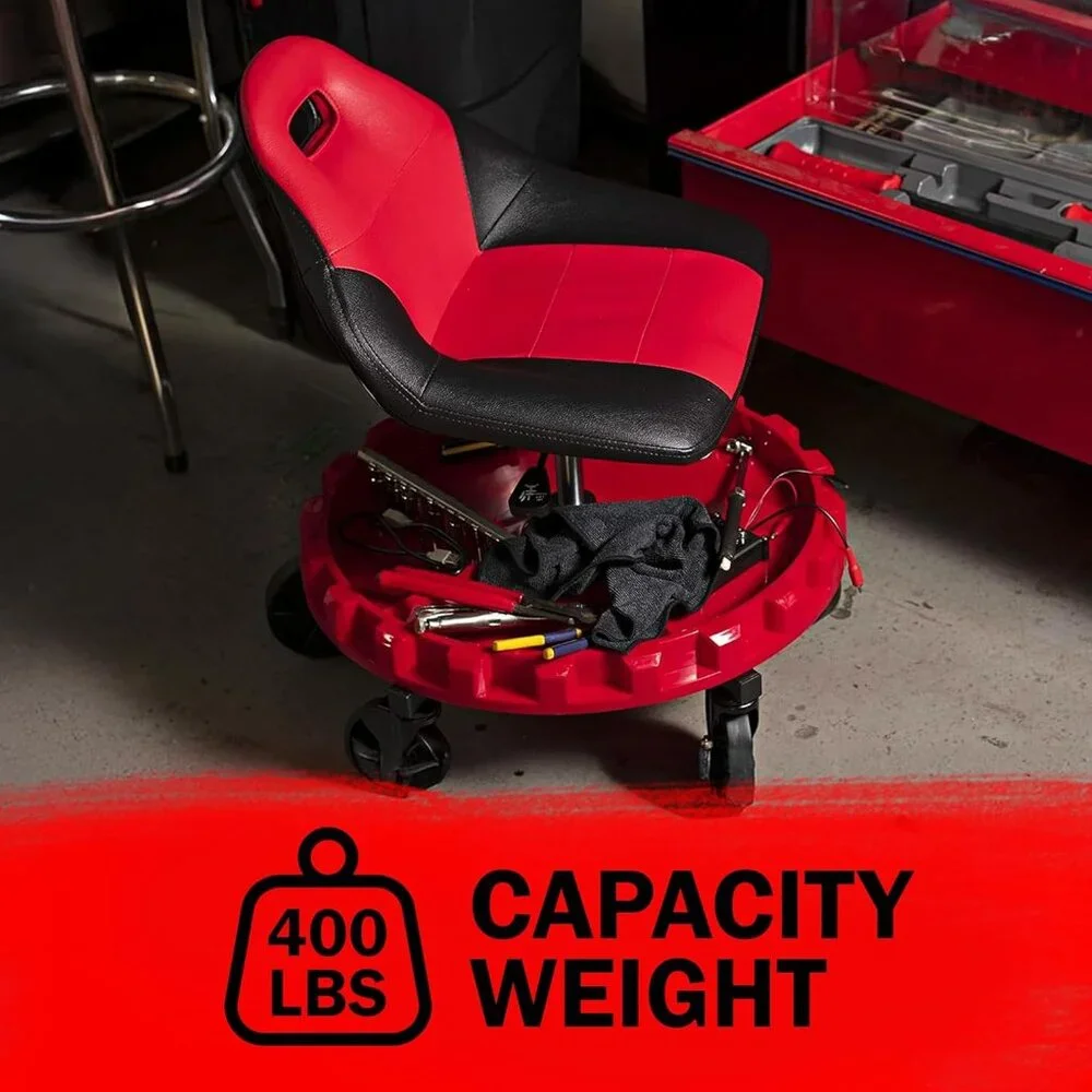 2-700 ProGear Mobile Rolling Gear Seat W/Equipment Tray and Five All-Terrain 5" - Picture 6 of 7